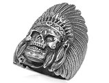 David Sigal Men's Indian Skull Ring in Stainless Steel